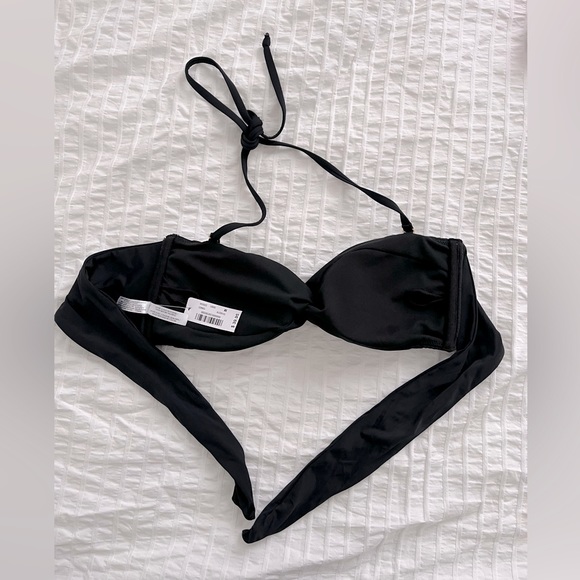 NWT La Vie En Rose Aqua Black Bikini Top - Size Medium - Picture 3 of 3